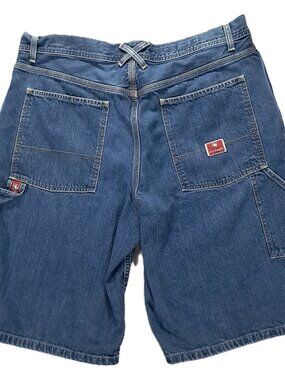 VTG Tommy Hilfiger Red Label Carpenter Shorts Men 40x13, Tag 38 Blue Denim Y2K